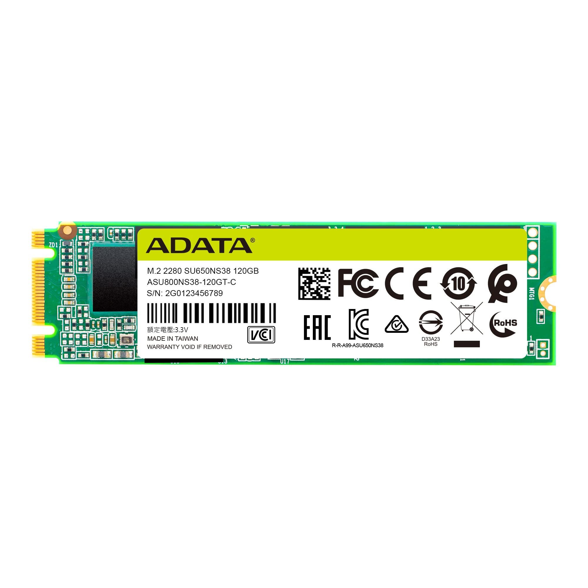 ADATA ASU650NS38-120GT-C Adata SU650 SSD M.2 2280 120GB. read/write 550/510 MBps. 3D NAND Flash_1