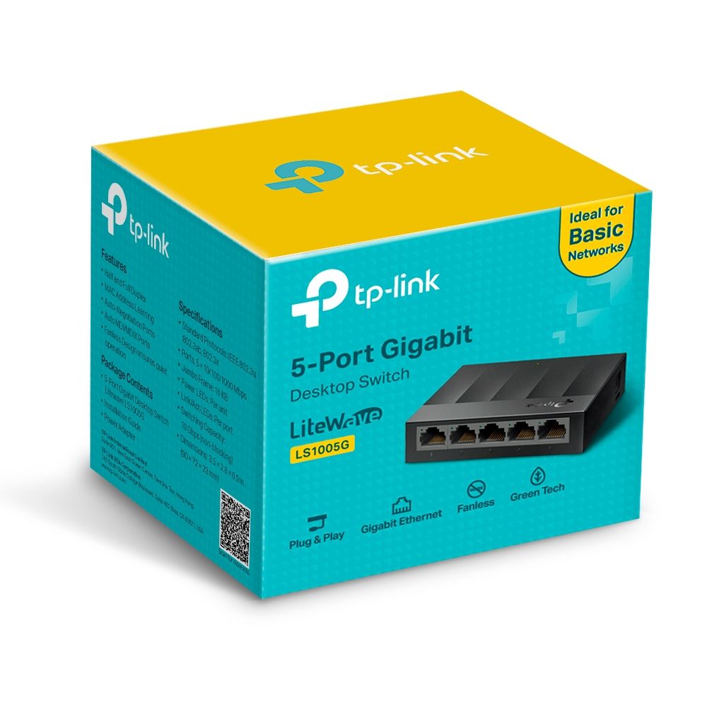 SWITCH TP-LINK  5 porturi Gigabit LiteWave, fanless 