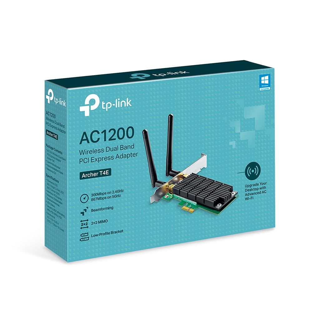 PLACA RETEA TP-LINK AC1200, intern wireless 2.4 GHz | 5 GHz, PCI-E, port, 1200 Mbps, antena externa x 2, 