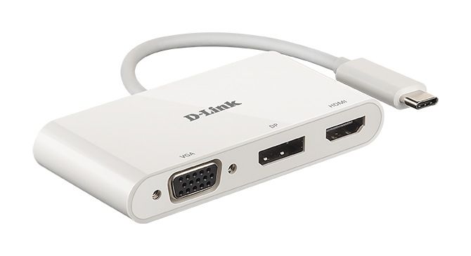 D-Link DUB-V310 3-in-1 USB-C Hub with HDMI, VGA and DisplayPort DUB-V310 ,1* USB-C connector , 1* HDMI Port, 1* VGA, 1* DisplayPort._1