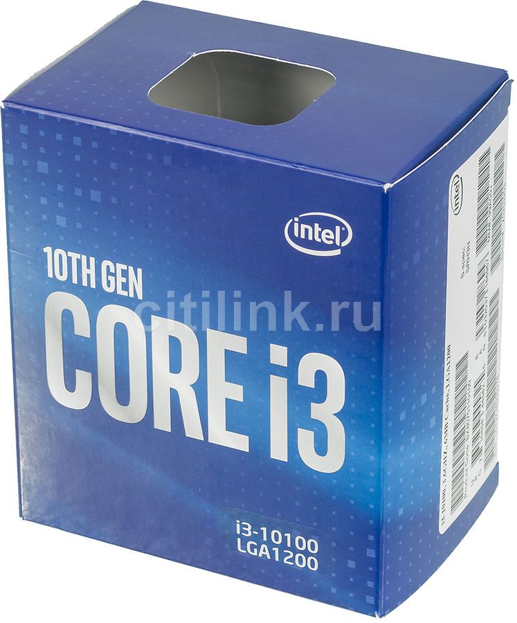 CPU INTEL, skt. LGA 1200 Core i3, i3-10100, frecventa 3.6 GHz, turbo 4.3 GHz, 4 nuclee, putere 65 W, 