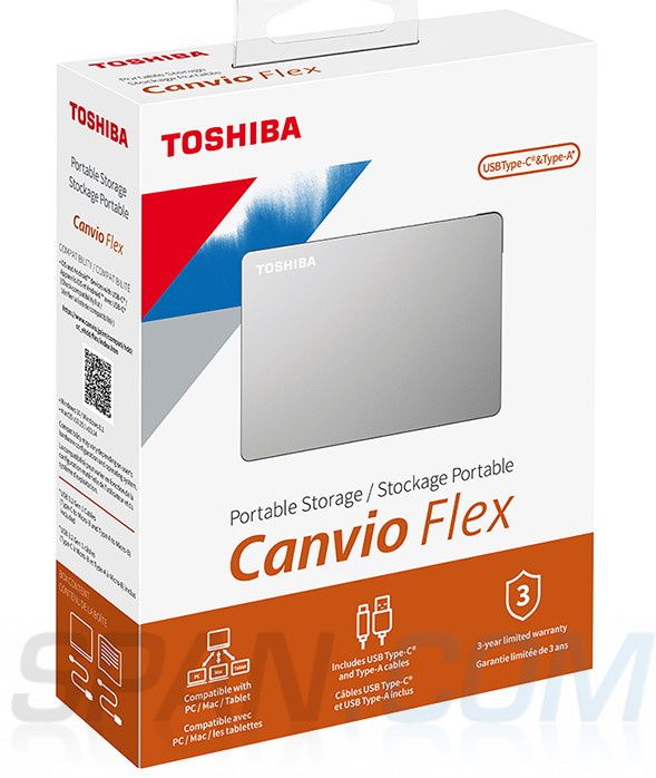 TOSHIBA Canvio Flex 1TB Silver 2.5inch External Hard Drive USB-C_2