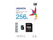 CARD MicroSD ADATA, 256 GB, MicroSDXC, clasa 10, standard UHS-I U1,  AUSDX256GUICL10A1-RA1  (include TV 0.02 lei)