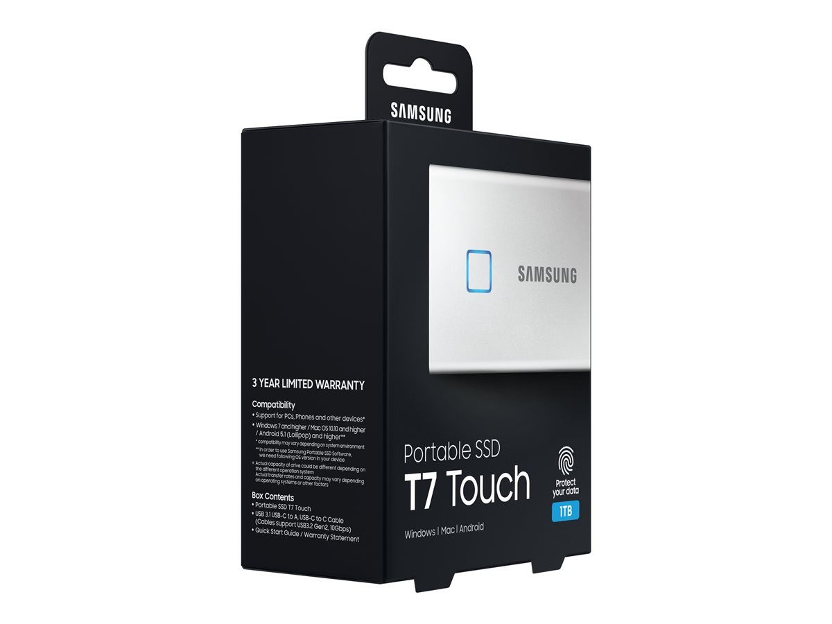 SAMSUNG Portable SSD T7 Touch 1TB extern USB 3.2 Gen.2 black silver_4
