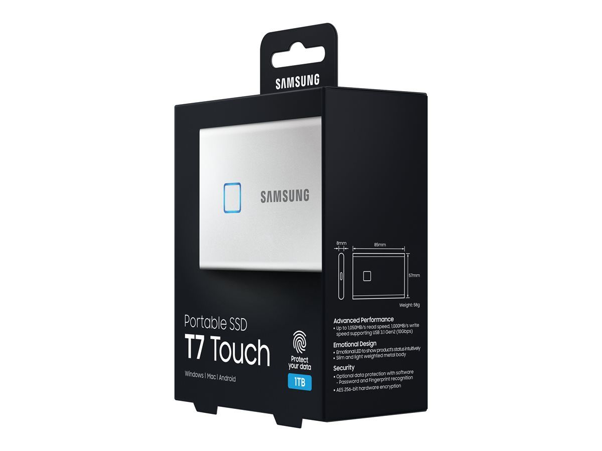 SAMSUNG Portable SSD T7 Touch 1TB extern USB 3.2 Gen.2 black silver_5