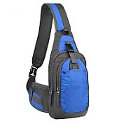 RUCSAC SPACER Sling, nylon,1 bretea, 2 compartimente principale,1 buzunar frontal,1 buzunar lateral, 35x18x7cm, water resistant, blue,  SPB-SLING-BLUE 