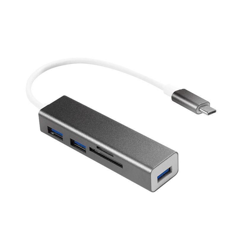 HUB extern LOGILINK, porturi USB: USB 3.0 x 3, conectare prin USB 3.2 Type C, cablu 0.1 m, retea 10/100/1000 Mbps (Gigabit), negru, 