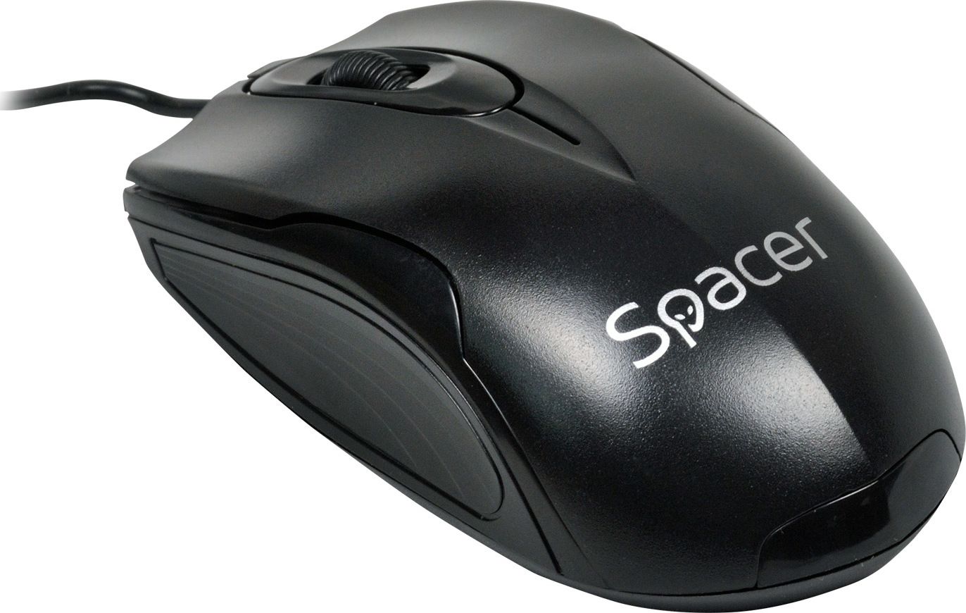 MOUSE  Spacer, PC sau NB, cu fir, USB, optic, 800 dpi, butoane/scroll 3/1, , negru, 