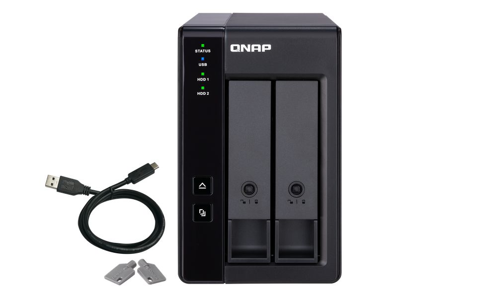 RAID USB QNAP TR-002 2-Bay, 2.5/3.5 SATA 6Gbps HDD (neincluse), 1xUSB3.11 (type-c), tower, PSU adaptor 36W, garantie 2 ani_2