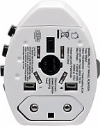 ADAPTOR universal SPACER, pt. calatorii, Schuko x 1, conectare Socket Universal (T), USB x 2,   10 A, alb,  SPAD-UNIV /45505994 (include TV 0.75 lei)