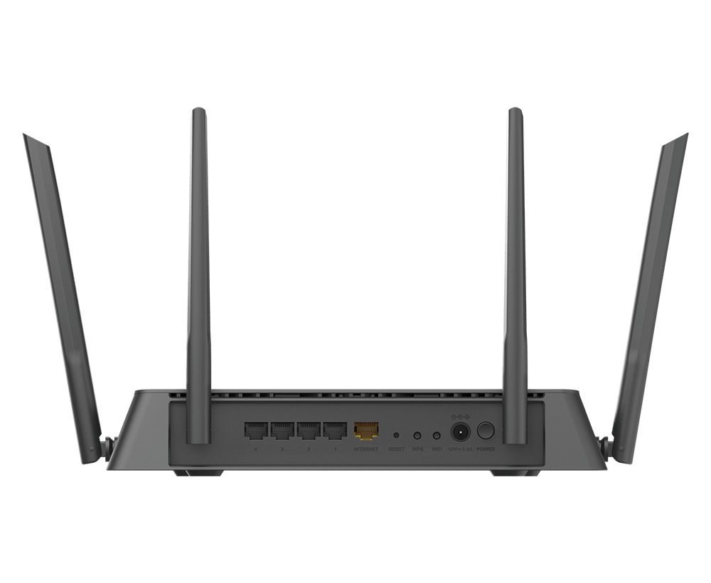 ROUTER D-LINK wireless 1900Mbps, 4 porturi Gigabit, 4 antene externe, Dual Band AC1900 (1300/600Mbps), AC SmartBeam, MU-MIMO, black 