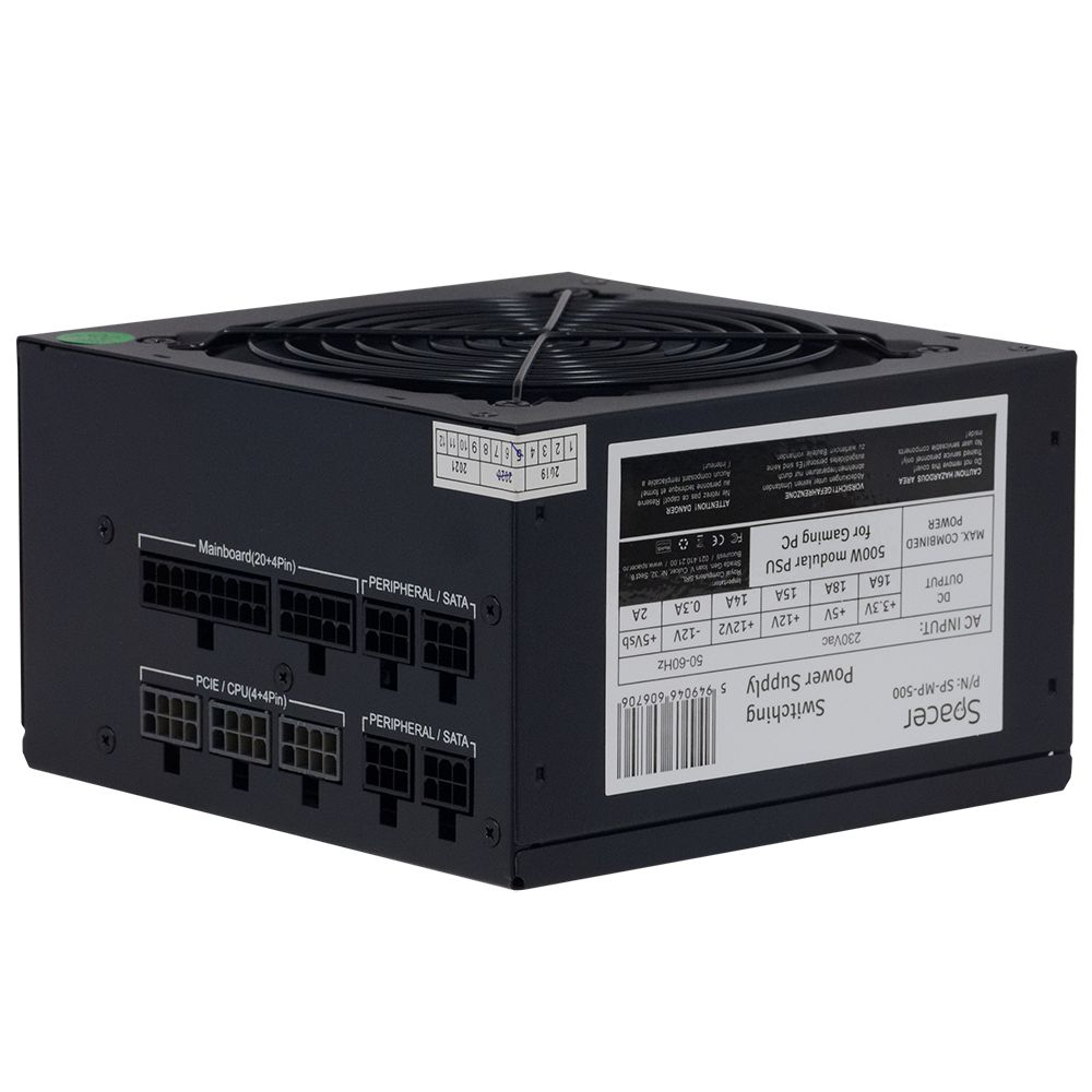 Spacer SURSA SPACER MODULARA 500 (for 500W Gaming PC), fan 120mm, 1x PCI-E (6+2), 3x S-ATA, 1x P8 (4+4), *bulk*  SP-MP-500 , (include TV 1,5 lei)