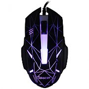 KIT gaming SPACER USB, tastatura RGB rainbow + mouse optic 7 culori, black,  SP-GK-01    (include TV 0.75 lei)