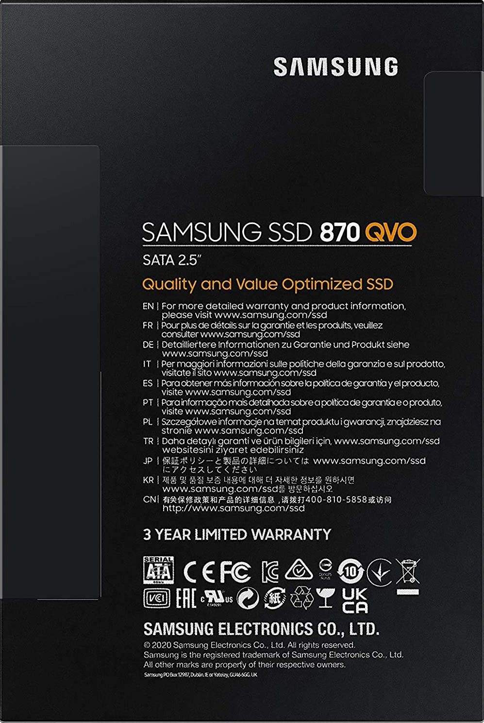 SSD 2.5 4TB Samsung 870 QVO Serie SATA 3  QLC Technology / 36Month Warranty;Disques durs et SSD;DD SSD DVD STR|Disques durs et SSD;36 mois garantie..._4