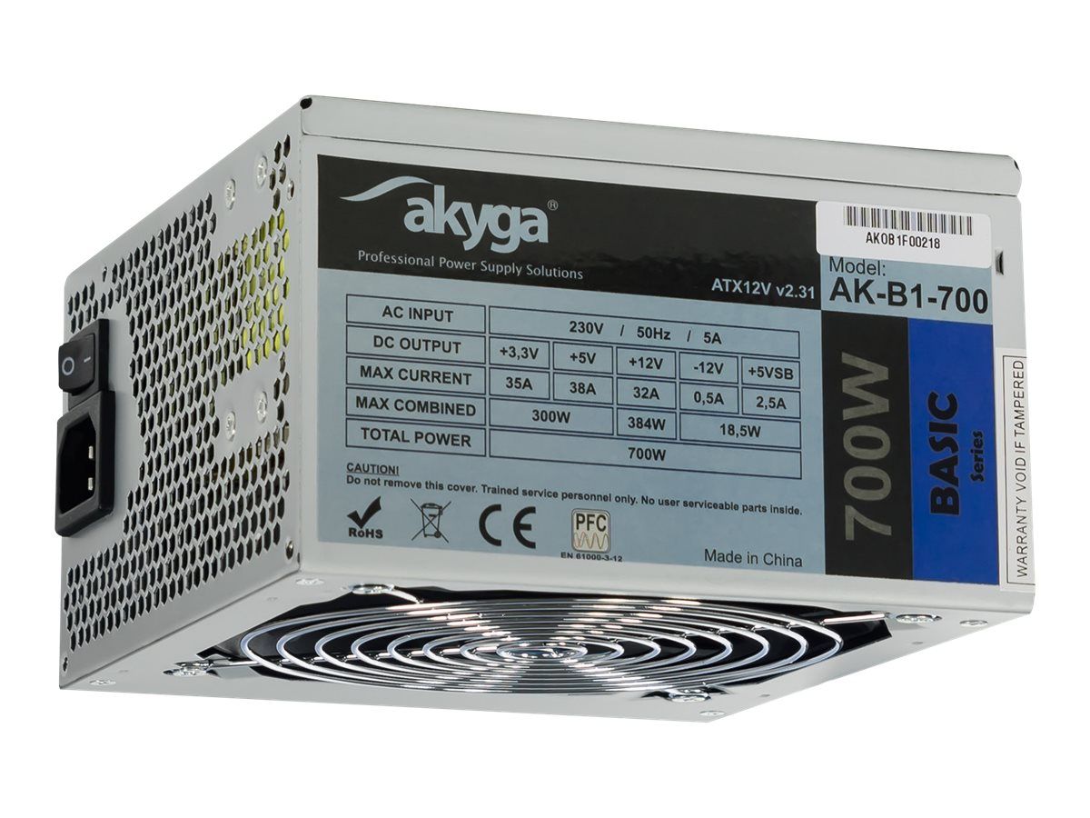 AKY AK-B1-700 Akyga Basic ATX Power Supply 700W AK-B1-700 Fan12cm P8 5xSATA PCI-E_1