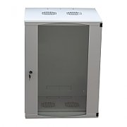 CABINET 19  LOGILINK   9U, fixare pe perete, Flatpack (dezasamblat),  Light Grey, 460 (h) x 540 (w) x 450 (d) mm, usa sticla cu blocare, otel 1.2mm, sarcina maxima 30Kg,  W09F64G 