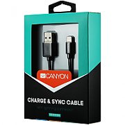 CANYON MFI-1 CNS-MFICAB01B Ultra-compact MFI Cable, certified by Apple, 1M length , 2.8mm , black color