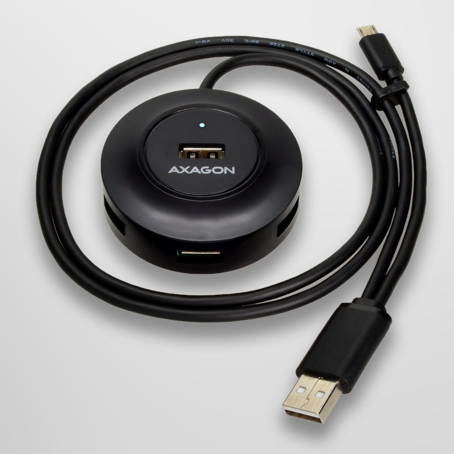 HUE-X6GB, 4x USB2.0, Hub, cablu 80 cm,  Micro USB OTG, negru_5