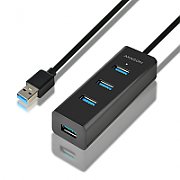HUE-S2BL 4x USB3.0 Charging Hub, cablu 120 cm, port incarcare Micro USB