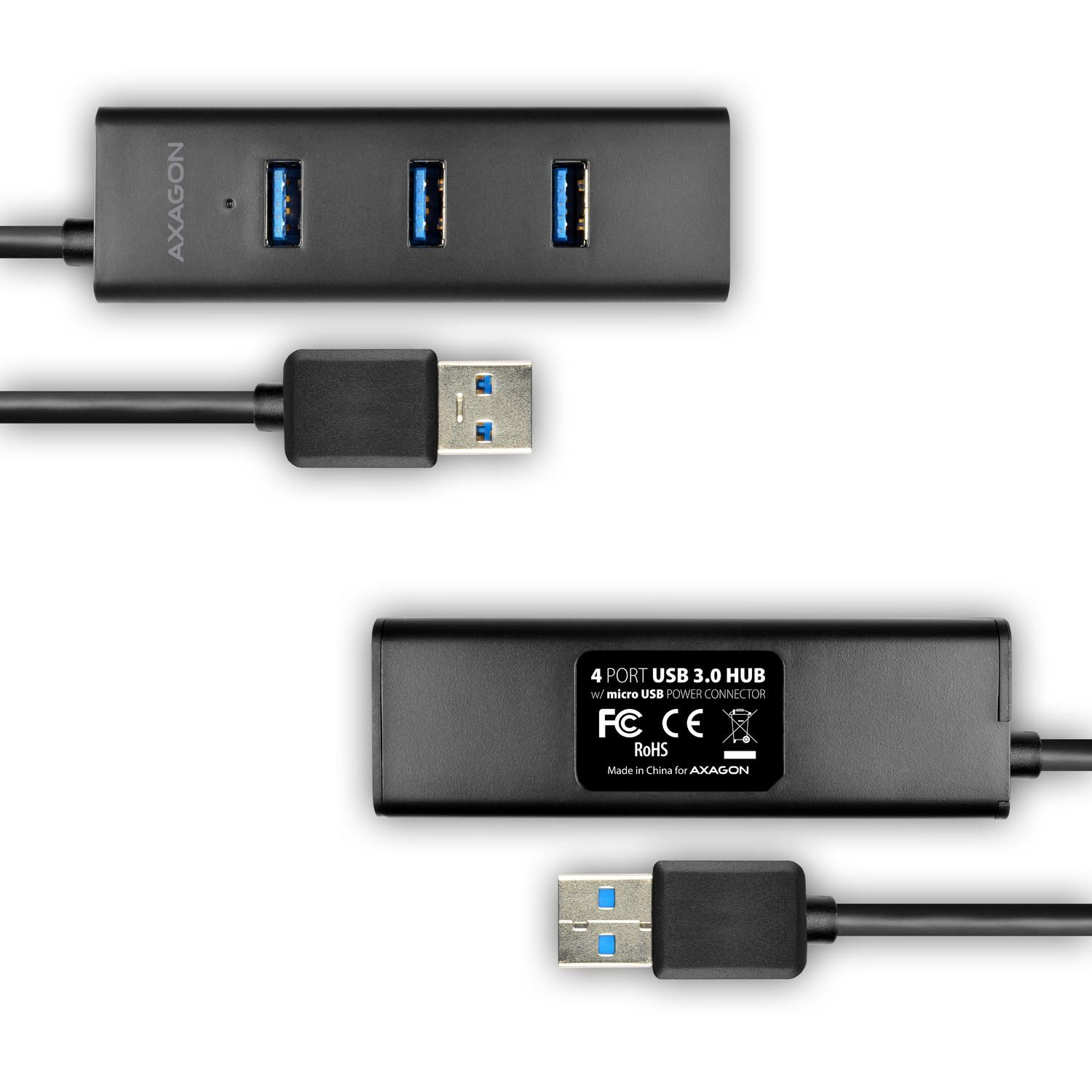 HUE-S2BL 4x USB3.0 Charging Hub, cablu 120 cm, port incarcare Micro USB_5