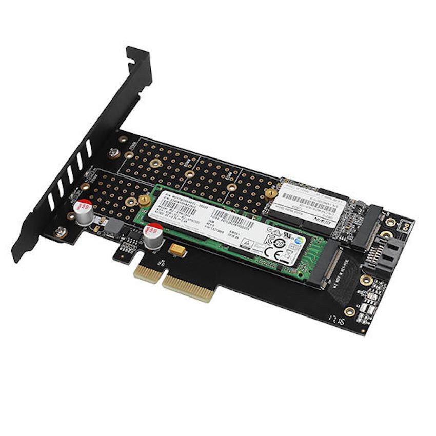 Adaptor Intern PCEM2-DC, PCI-E 3.0 4x - DUAL M.2 SSD (NVMe + SATA), Voltaj Dual, Suport SSD pana la 110 mm + Cooler Activ_10