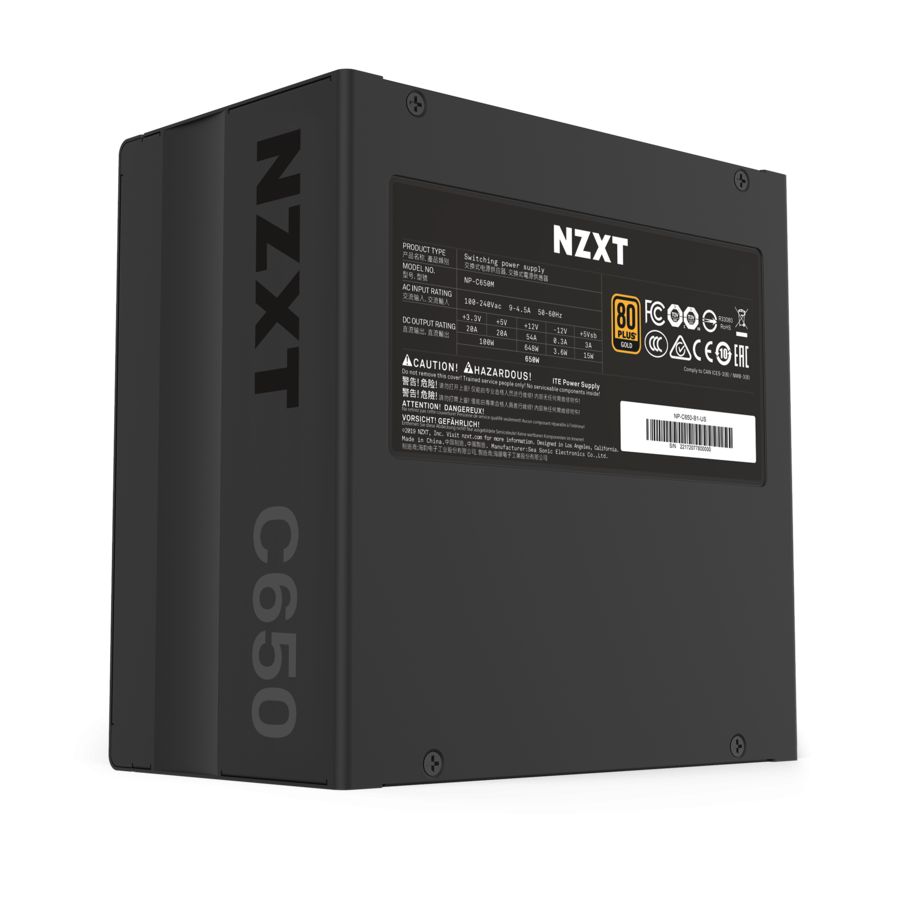 NZXT C650, 650W | C Series | 80 PLUS Gold, ATX2.4, ATX12V, 12V single rail, Quiet single-fan (1x 120mm), eficienta 87%,PFC activ_11