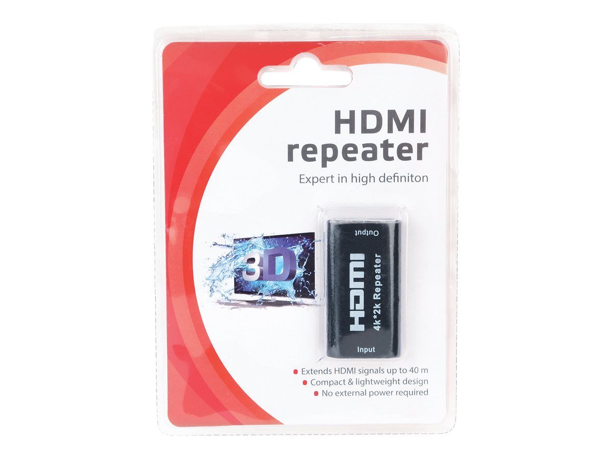 REPEATER semnal GEMBIRD, HDMI (M) la HDMI (M), extindere semnal pana la 40m, negru, 
