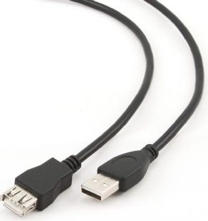 CABLU USB GEMBIRD prelungitor, USB 2.0 (T) la USB 2.0 (M), 4.5m, premium, conectori auriti, negru,  CCF-USB2-AMAF-15  (include TV 0.15 lei)