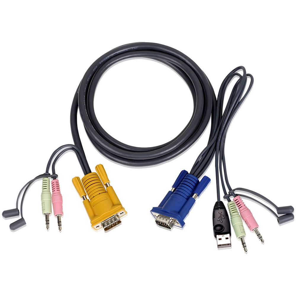 CABLU KVM ATEN convertor Serial- video+ USB, conector tip SPHD-15 (T) | 3.5 mm Jack (T) x 2, 