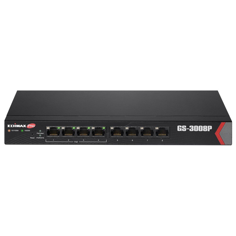 EDIMAX GS-3008P Edimax Long Range 8-Port Gigabit Web Managed Switch with 4 PoE+ Ports (PB 72W)_2