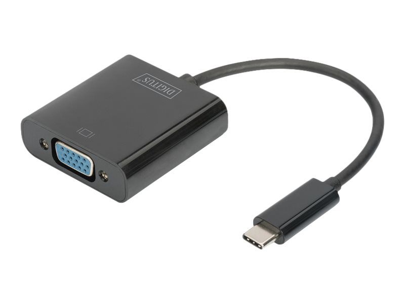 DIGITUS USB Type-C to VGA Adapter Full HD 1080p cable length: 19.5cm black