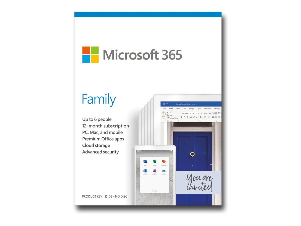 Licenta Cloud Retail Microsoft 365 Family English Subscriptie 1 an Medialess P6_1