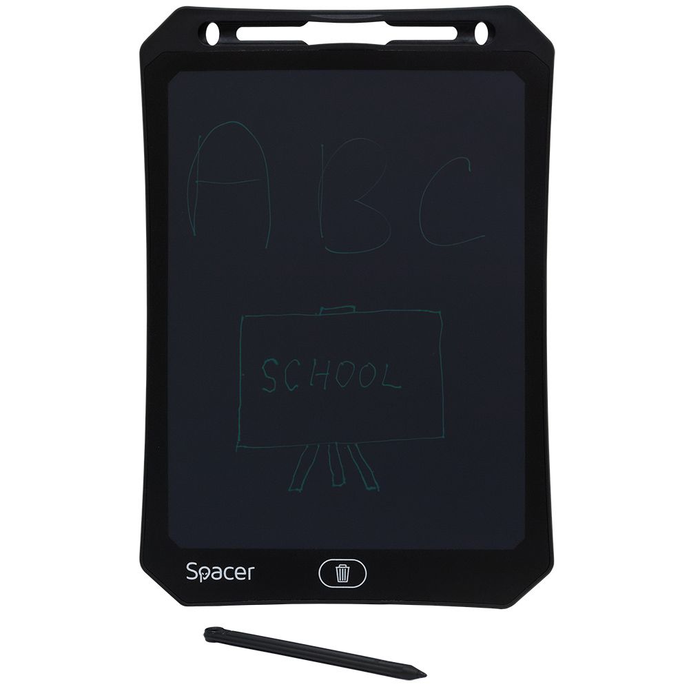 TABLETA LED SPACER pentru scris si desenat, interactiva, e-learning, 10 display, black, baterie CR2025 