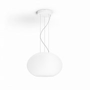 Lustra LED RGBW integrat Philips Flourish HUE, Bluetooth, 2 x 9W, 3000 lm, lumina alba/color, sticla, Alb