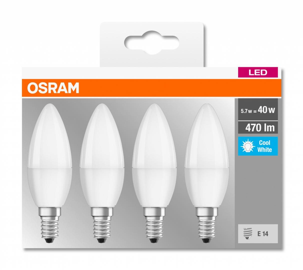 Set 4x bec Led Osram, LED BASE CLASSIC A, E27, 11W (75W), 220-240 V, lumina calda (2700K), 1055 lumeni, durata de viata 10.000 ore, clasa energetica A+_1
