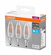 Set 3 becuri Led Osram, E14, , 4W, 470 lumeni, lumina neutra(4000K), durata de viata 10.000 ore, clasa energetica A++