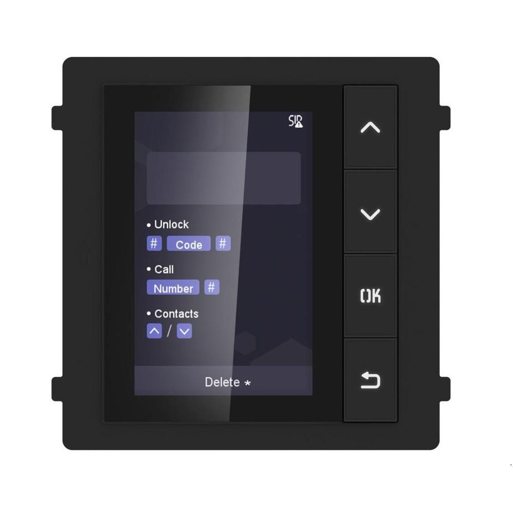 Modul de extensie videinterfon cu sase butoane de apelare Hikvision DS-KD-KK montaj aplicat sau ingropat (acesoriile de montaj nu s untincluse), customizare afisare nume iluminare pe timp de noapteConectare RS-485, 1 x Input 1 x Output Protectie: IP 65 DimensiuniDimensiuni: 98.21 mm × 100.21