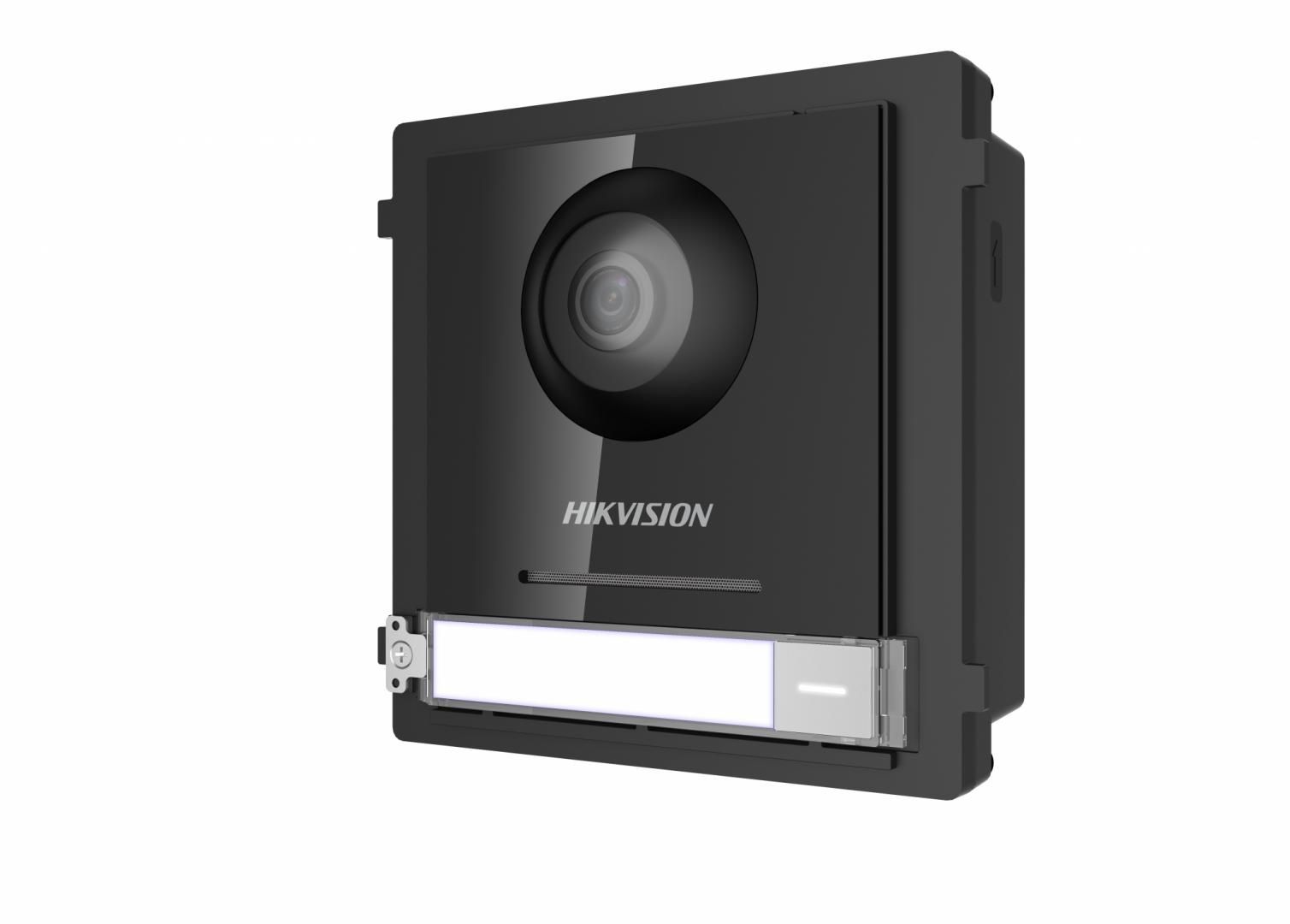 Video Intercom Hikvision DS-KD3002-VM; 3.5 Physical Touch Key 1.3 MPDoor Station, Aluminum Alloy, 3.5-inch Colorful TFT LCD; Displayresolution: 480*320, Camera resolution: HD720P, 25fps(P)/30fps(N),Visible Light Supplement; 10M/100M/1000M Self-adaptive Ethernet, Wiegandand RS-485; 8-ch alarm input_1