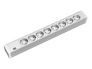 Bachmann | 333.601 | PDU | Basic | 1U 16A | Nr iesiri 8 Schuko | Intrare Schuko cablu 2 m |  Profil PVC | Gri