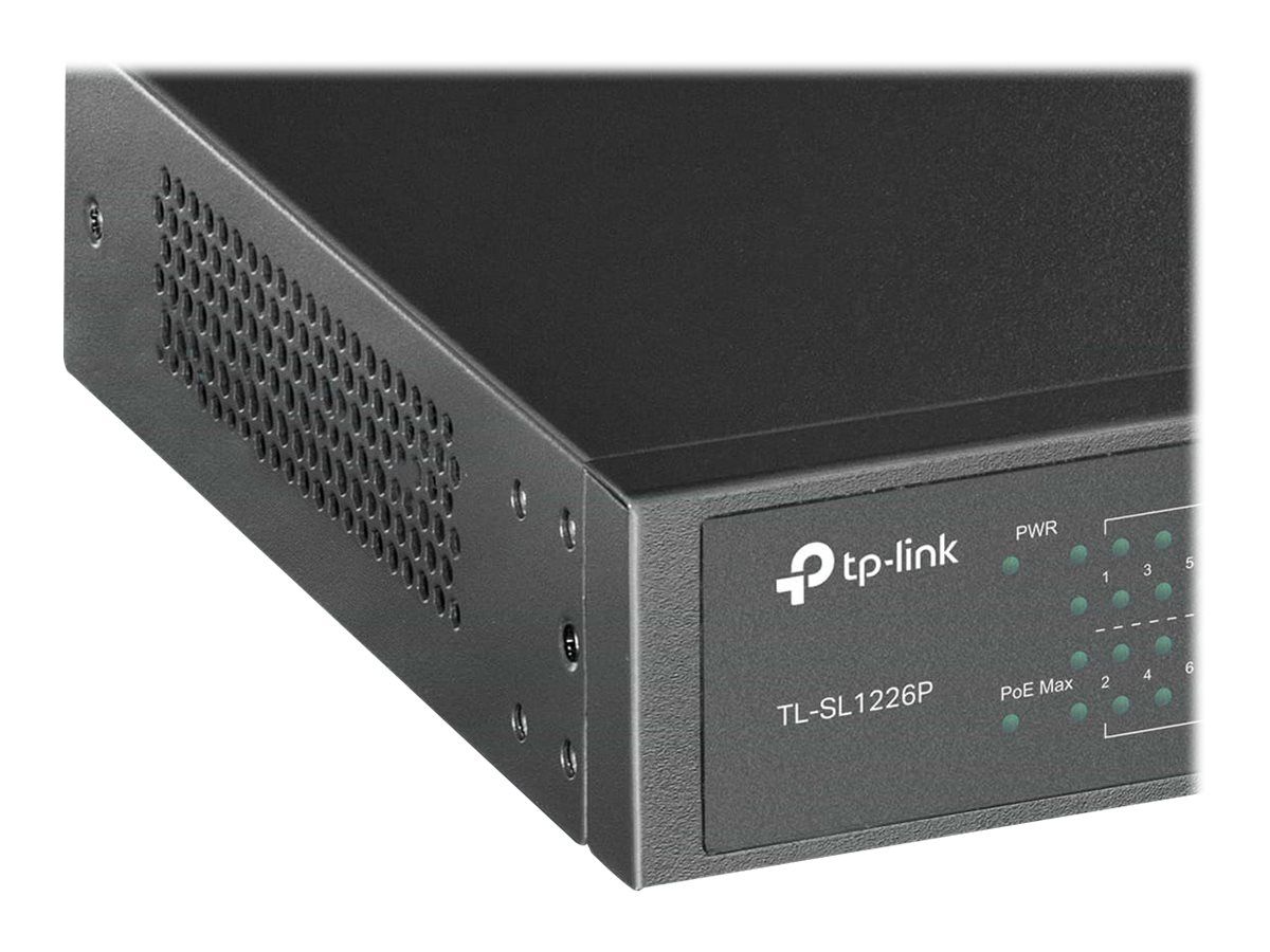 TP-LINK 26-Port 10/100Mbps PoE+ Switch 24 10/100Mbps PoE+ Ports 2 Gigabit RJ45 Ports 2 Combo SFP Slots 802.3at/af 250W PoE_1
