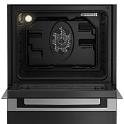  Aragaz Beko FSE62110DX, mixt, 4 arzatoare pe gaz, cuptor electric, High-Efficiency™ Gas Burner, gatire conventionala, grill electric, gatire asistata cu ventilatie, preincalzire rapida cu Booster, 2 tavi, aprindere electrica, siguranta flacara la plita, booster, timer, iluminare, capac din sticla