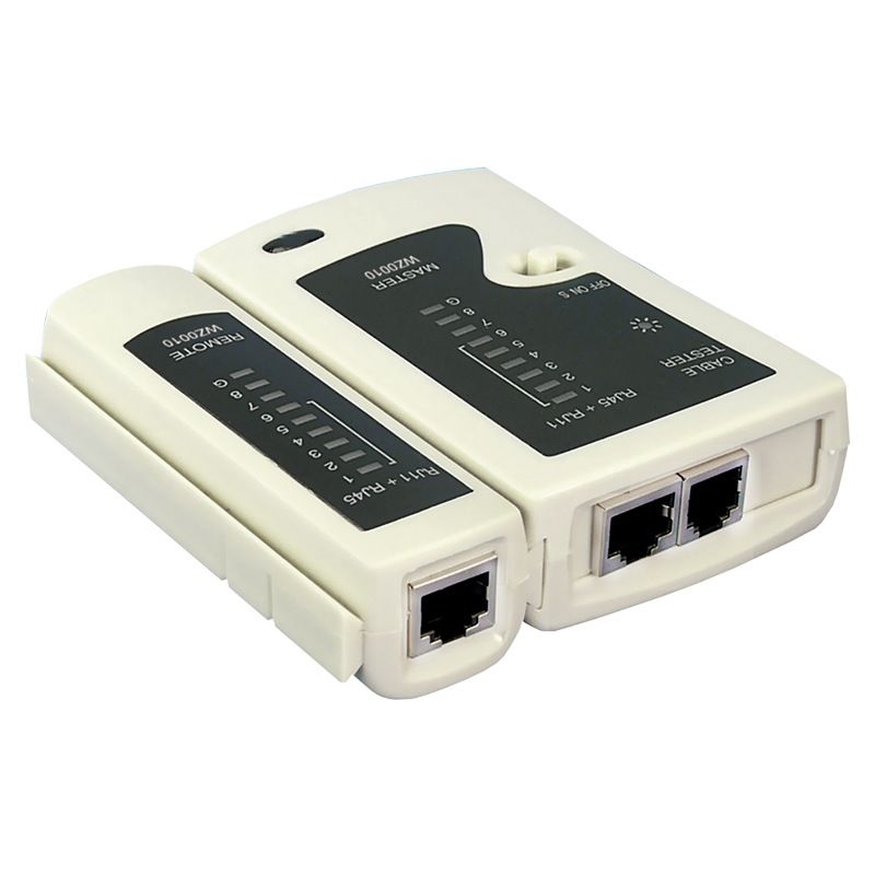 TESTER CABLU RETEA LOGILINK, pt. cablu UTP, FTP, USB, coaxial, conector RJ45, RJ11, BNC, USB, IEEE1394, 