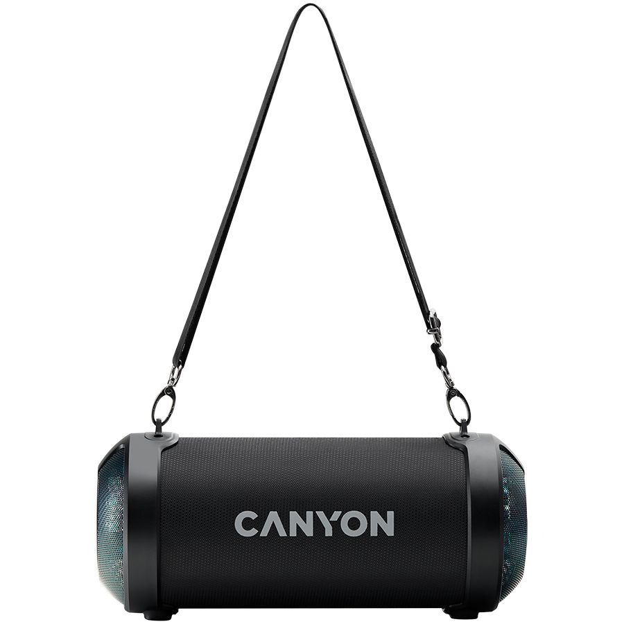 CANYON  BSP-7 Bluetooth Speaker, BT V5.0, Jieli JLAC6925B, 3.5mm AUX, 1*USB-A port, micro-USB port, 1500mAh lithium ion  battery, Black, cable length 0.6m, 278*117 *128mm, 0.941kg_1