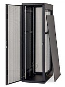 Rack de perete Triton seciune simpla 4U 600mm adancime usa sticla panouri laterale fixe sectiuni ventilatie activa, sectiuni acces cabluri sus/jos/spate securizare cu cheie, 1 pereche montanti reglabili IP30 negru