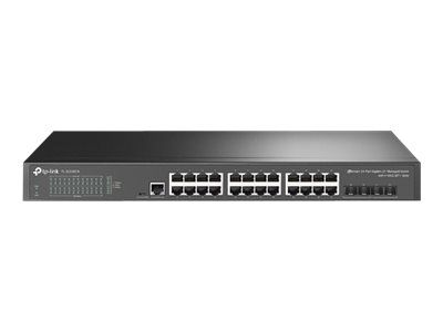Switch TP-Link TL-SG3428X, Jetstream, managed L2+, 24× 10/100/1000 Mbps RJ45, 4× 10G SFP, 1× RJ45 Console Port, 1× Micro-USB Console Port, Fanless, Rack Mountable, Switching Capacity 128 Gbps, Packet Forwarding Rate 95.23 Mpps._1
