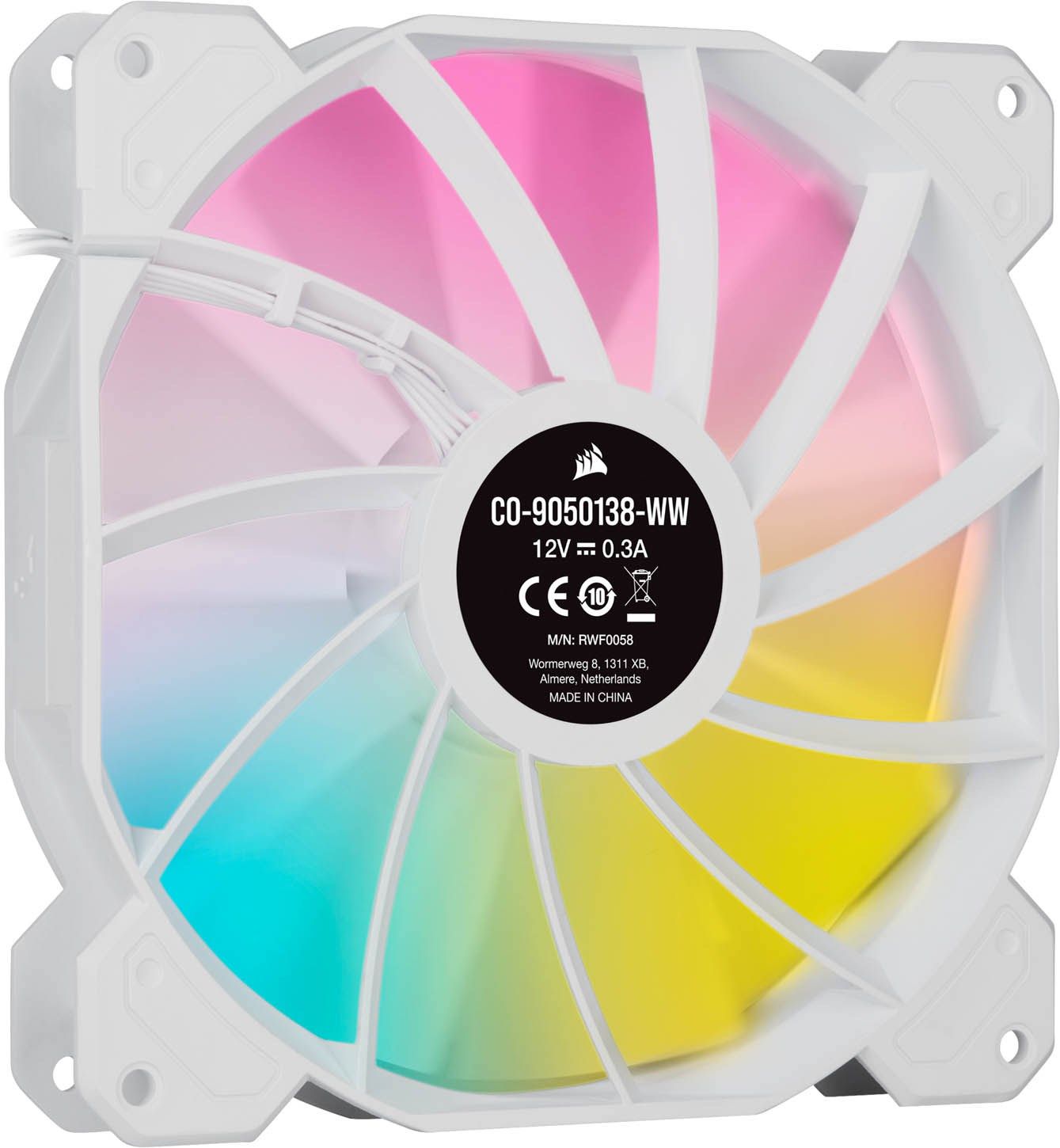CORSAIR SP140 RGB ELITE White 140mm RGB LED Fan with AirGuide Single Pack_2
