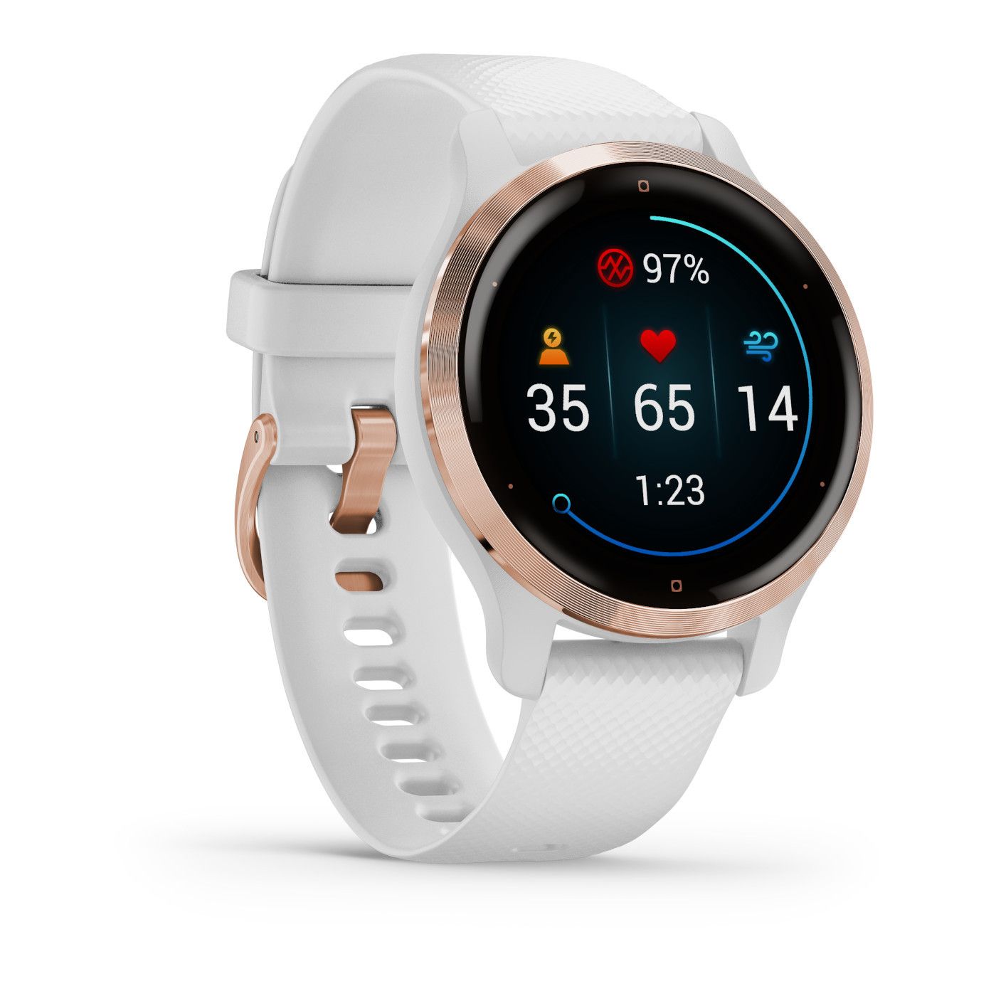 Ceas Smartwatch Garmin Venu 2S, GPS Wi-Fi, Rose Gold + White_1