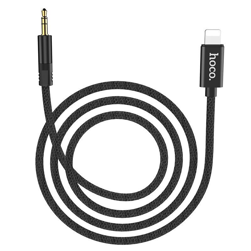 Hoco UPA13 Sound source / Cablu date Lightning to Jack3.5mm, Silicon, Negru