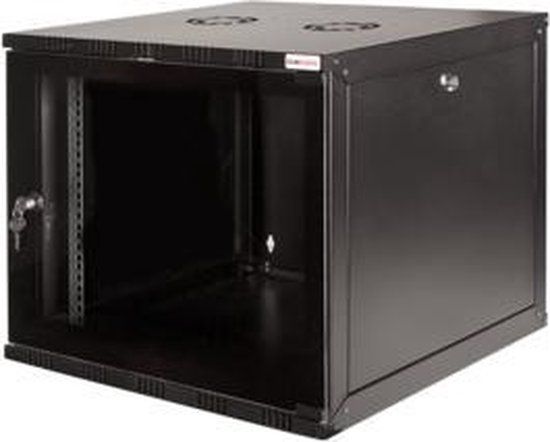 CABINET 19  LOGILINK   6U, fixare pe perete, Flatpack (dezasamblat),  Black, 323 (h) x 540 (w) x 550 (d) mm, usa sticla cu blocare, otel 1.5mm, sarcina maxima 50Kg,  W06A54B 