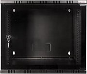 CABINET 19  LOGILINK   6U, fixare pe perete, Flatpack (dezasamblat),  Black, 323 (h) x 540 (w) x 550 (d) mm, usa sticla cu blocare, otel 1.5mm, sarcina maxima 50Kg,  W06A54B 
